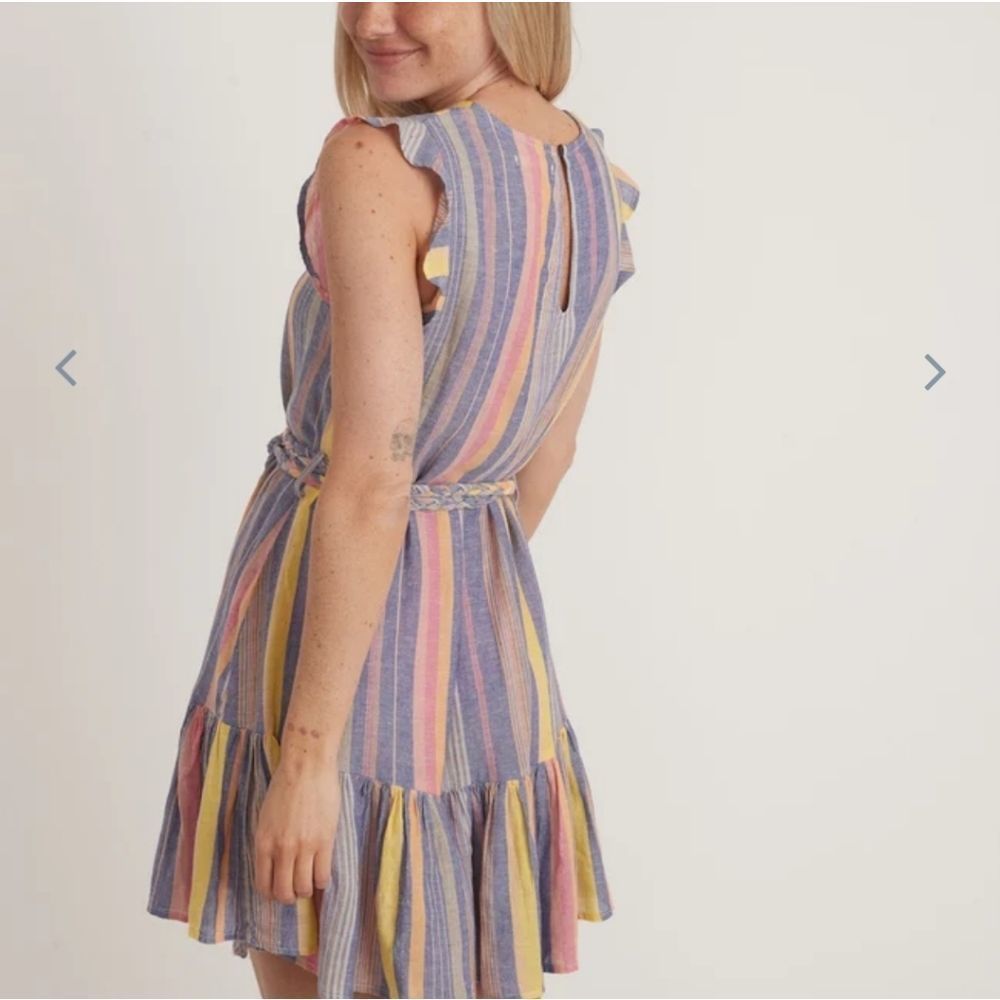 Marine Layer Laney Mini Dress In Blue Variegated Stripe - Picture 4 of 9